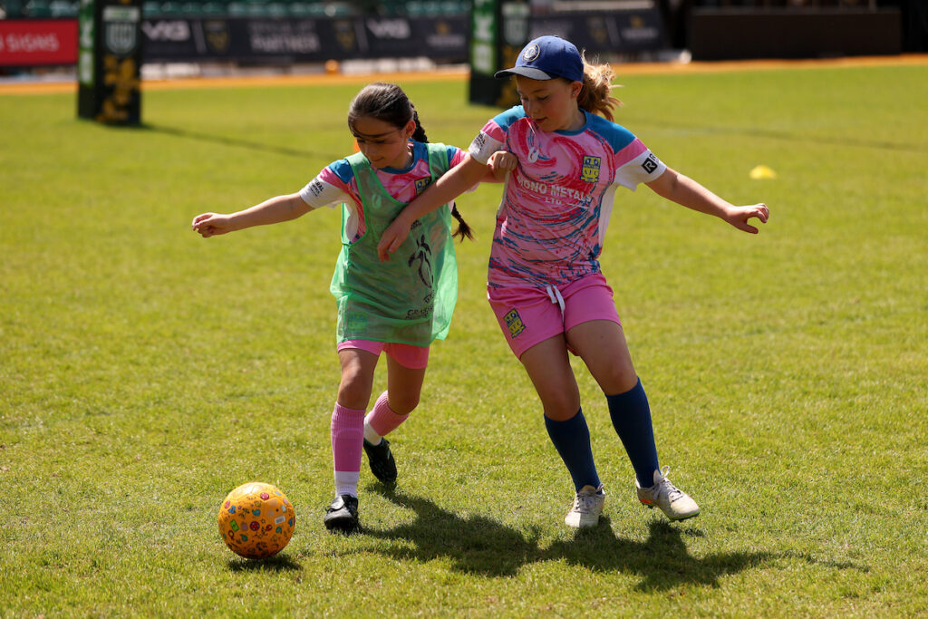 Two Grassroots Football Team's at the McDonald's Fun football festival at the Rodney Parade in Newport on the 25th of May 2023. (Pic by Ashley Crowden/FAW)