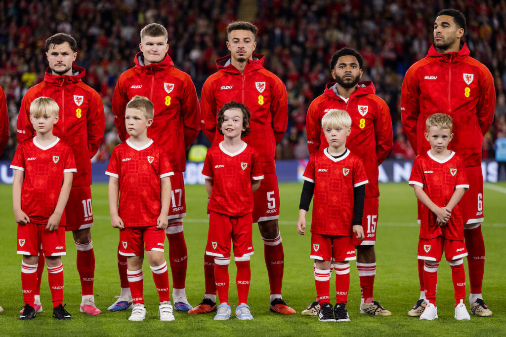 Mascots during the 2027 UEFA Nations League fixture between Wales & Norway at the Cardiff City Stadium, Cardiff, Wales